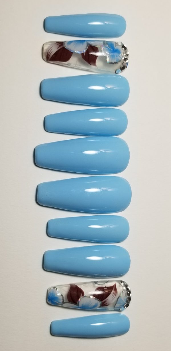 Robins Egg Blue Press On Ballerina Tip