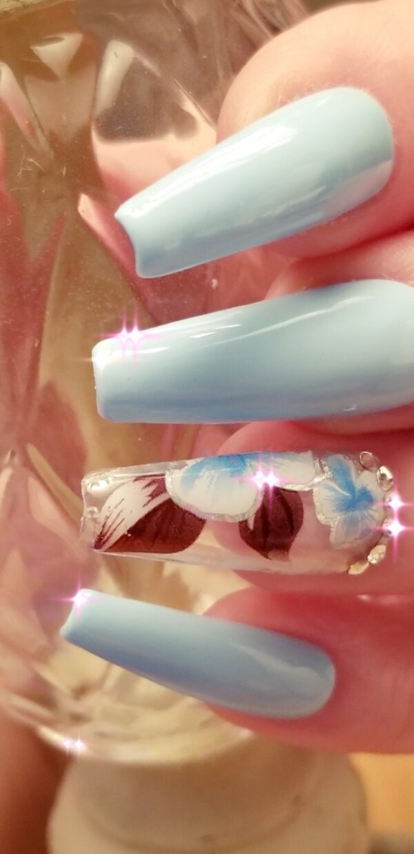 Robins Egg Blue Press On Ballerina Tip