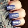 Changing Thermo Sparkly Blue Shades Long Square with Studs - Image 10
