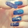 Changing Thermo Sparkly Blue Shades Long Square with Studs - Image 9