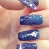 Changing Thermo Sparkly Blue Shades Long Square with Studs - Image 7