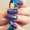 Changing Thermo Sparkly Blue Shades Long Square with Studs