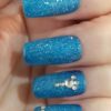 Changing Thermo Sparkly Blue Shades Long Square with Studs - Image 3