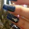 Changing Thermo Sparkly Blue Shades Long Square with Studs - Image 2