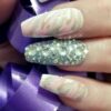 Marbleized Pink Beige White Crystal Bling - Image 2