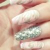 Marbleized Pink Beige White Crystal Bling - Image 3
