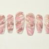 Marbleized Pink Beige White Crystal Bling - Image 4