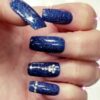 Changing Thermo Sparkly Blue Shades Long Square with Studs - Image 11