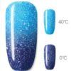 Changing Thermo Sparkly Blue Shades Long Square with Studs - Image 5