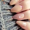 Beige with Sparkle and Crystal Jewels Press on Nails