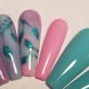 Pink Purple Teal Ballerina with 4 Ombre Accent Nail Design Acrylic Nail Tip - Image 11