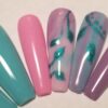 Pink Purple Teal Ballerina with 4 Ombre Accent Nail Design Acrylic Nail Tip - Image 12