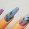 Pink Purple Teal Ballerina with 4 Ombre Accent Nail Design Acrylic Nail Tip - Image 7