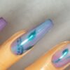 Pink Purple Teal Ballerina with 4 Ombre Accent Nail Design Acrylic Nail Tip - Image 10
