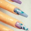 Pink Purple Teal Ballerina with 4 Ombre Accent Nail Design Acrylic Nail Tip