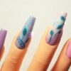 Pink Purple Teal Ballerina with 4 Ombre Accent Nail Design Acrylic Nail Tip - Image 6