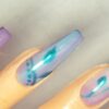 Pink Purple Teal Ballerina with 4 Ombre Accent Nail Design Acrylic Nail Tip - Image 3