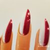 Cardi B Nails - Ruby Red Half White - Image 6