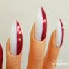 Cardi B Nails - Ruby Red Half White - Image 4