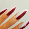 Cardi B Nails - Ruby Red Half White - Image 10
