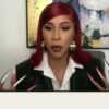 Cardi B Nails - Ruby Red Half White - Image 2