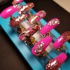 Hot Pink Long Press On Nail Tips