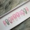 Luxury French White Pink Marbled Holo Nails