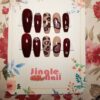Press On Nails Burgundy Holo Hearts with Rhinestones - Image 5