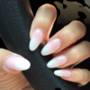 Luxury French White Pink Ombre Nails