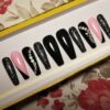 Black Press on Nails with design