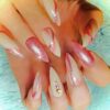 Nude Beige Mauve Glitter Press On Nails