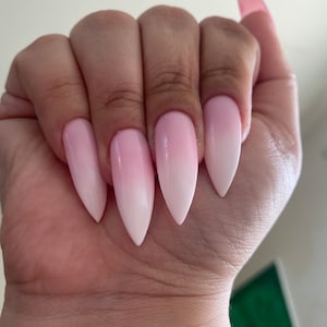 stiletto press on french ombre nails