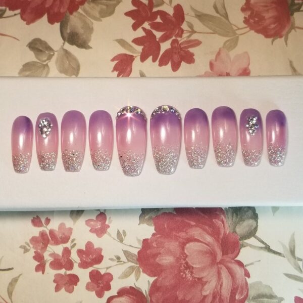 Pink purple ombre nails