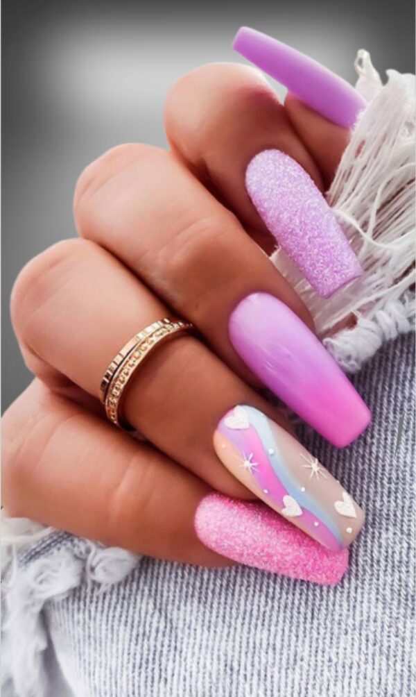 Pastel Pink Purple Rainbow Glitz