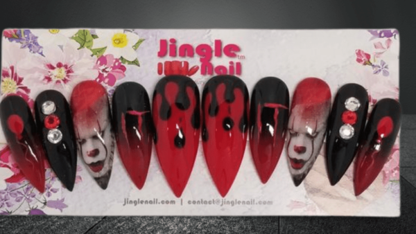 Horror Pennywise Black Red Press-on Nails - Image 4