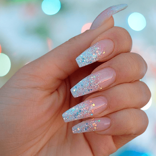 Nails glitter tips | Glitter french nails, Nails, Manicure