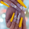 Yellow White Daisy and Studs Design